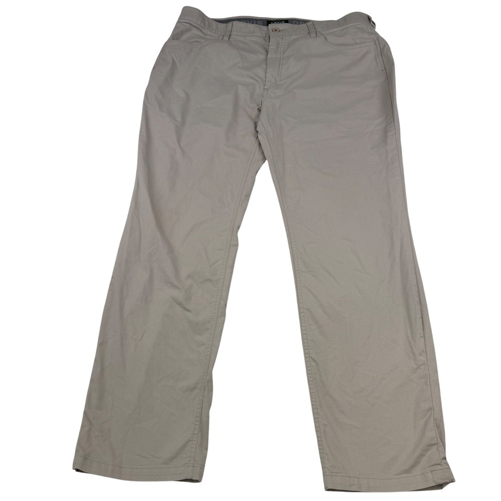 Orvis Tech Chino Pants Men 38x32 Khaki Outdoor Performance Stretch Casual